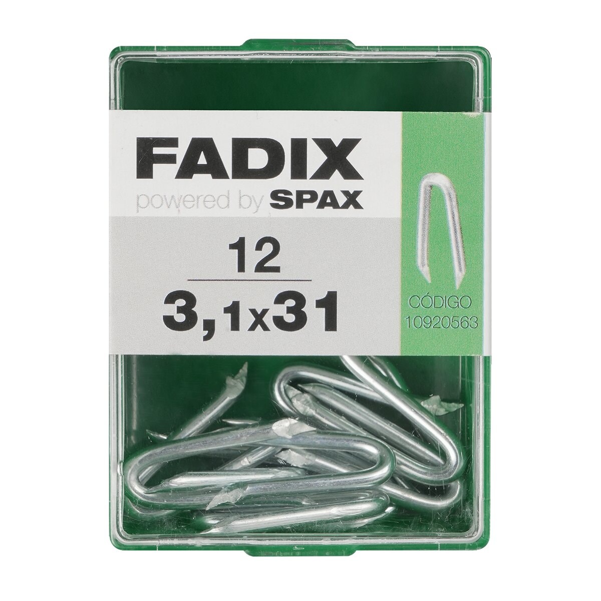 FADIX - Grampillones Cincados 3,1 x 31 mm - Caja 12 Uds. - Image 1