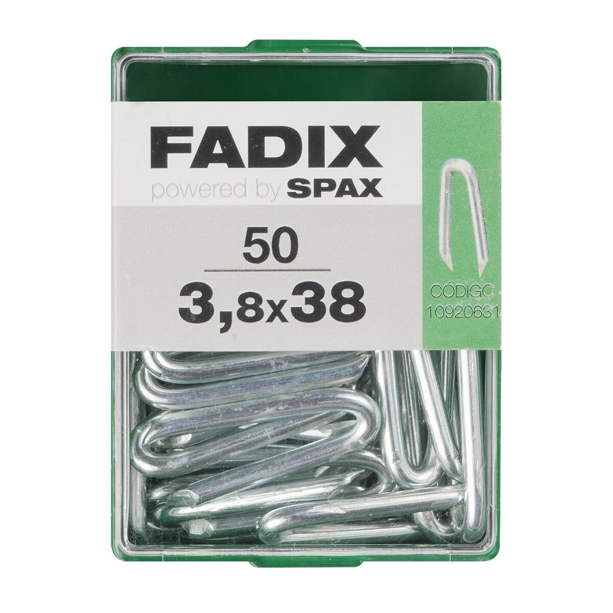 FADIX - Grampillones Cincados 3,8 x 38 mm - Caja 50 Uds. - Image 1