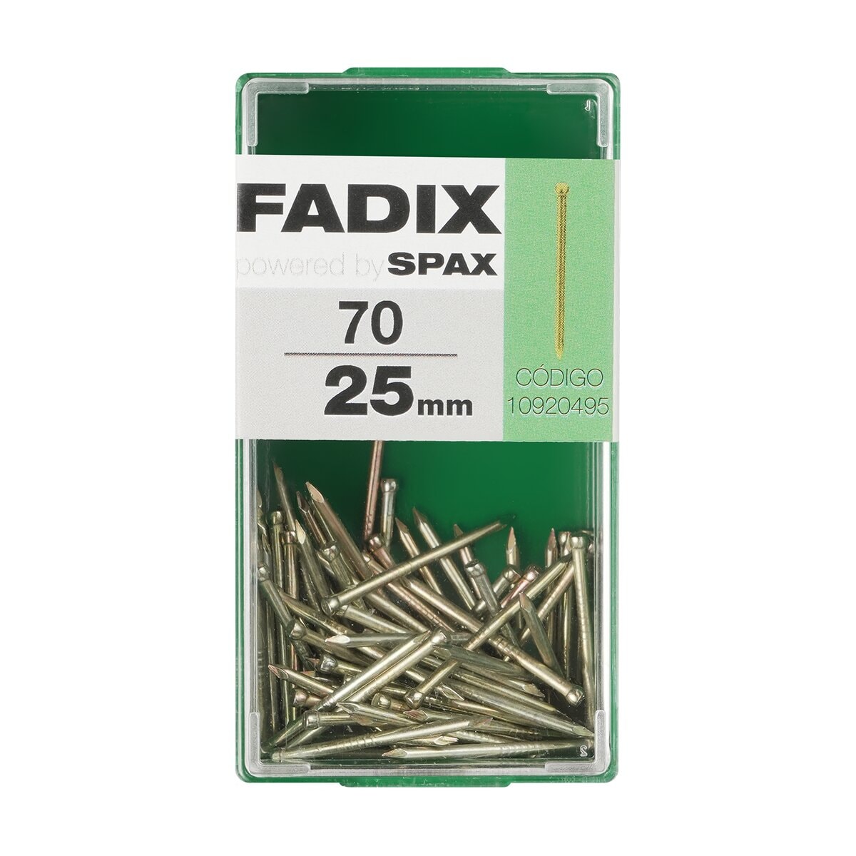 FADIX - Clavo Acero Cabeza Perdida 25 mm - Caja 70 Uds. - Image 1