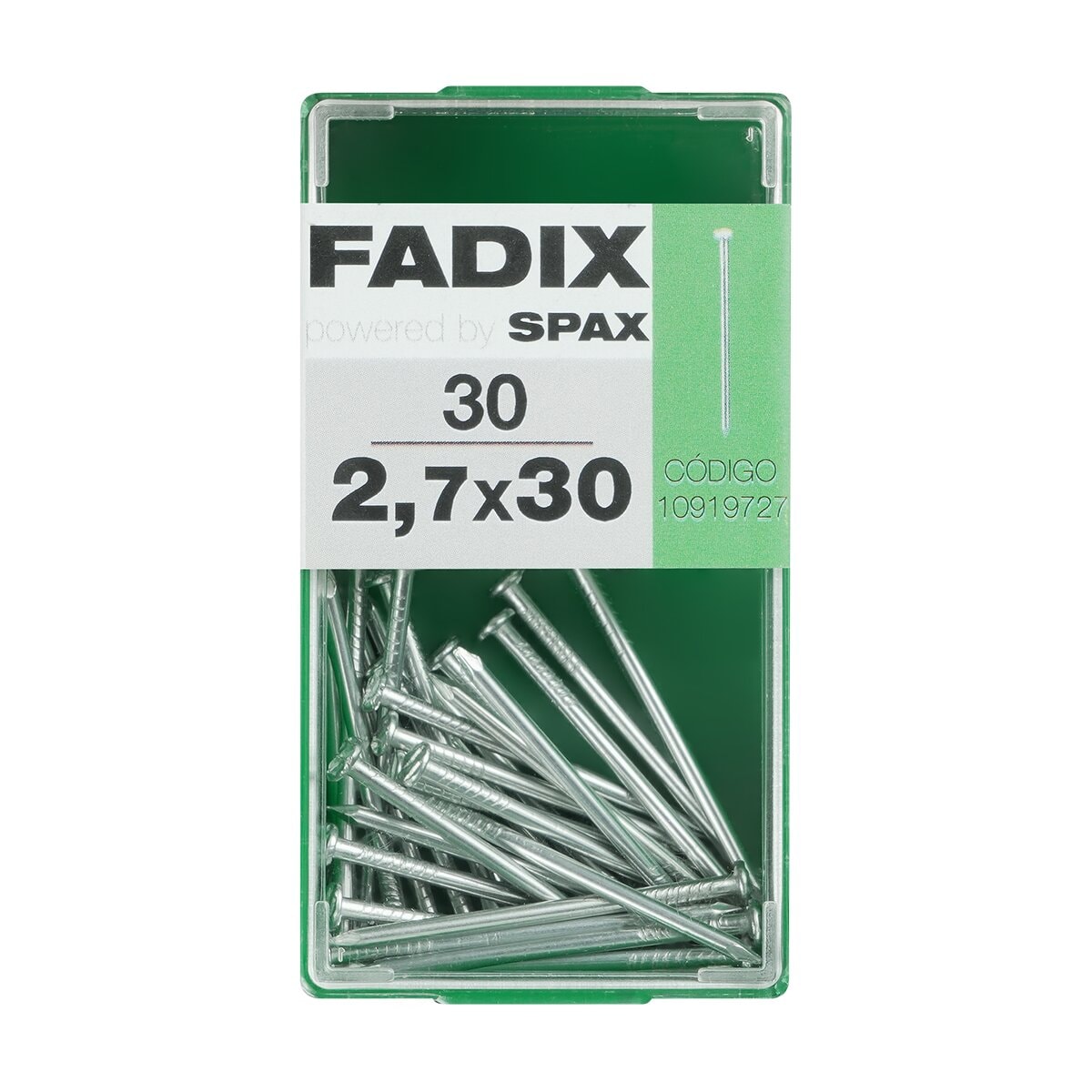 FADIX - Clavo Acero Cabeza Plana Ø2,7 x 30 mm - Caja 30 Uds. - Image 1
