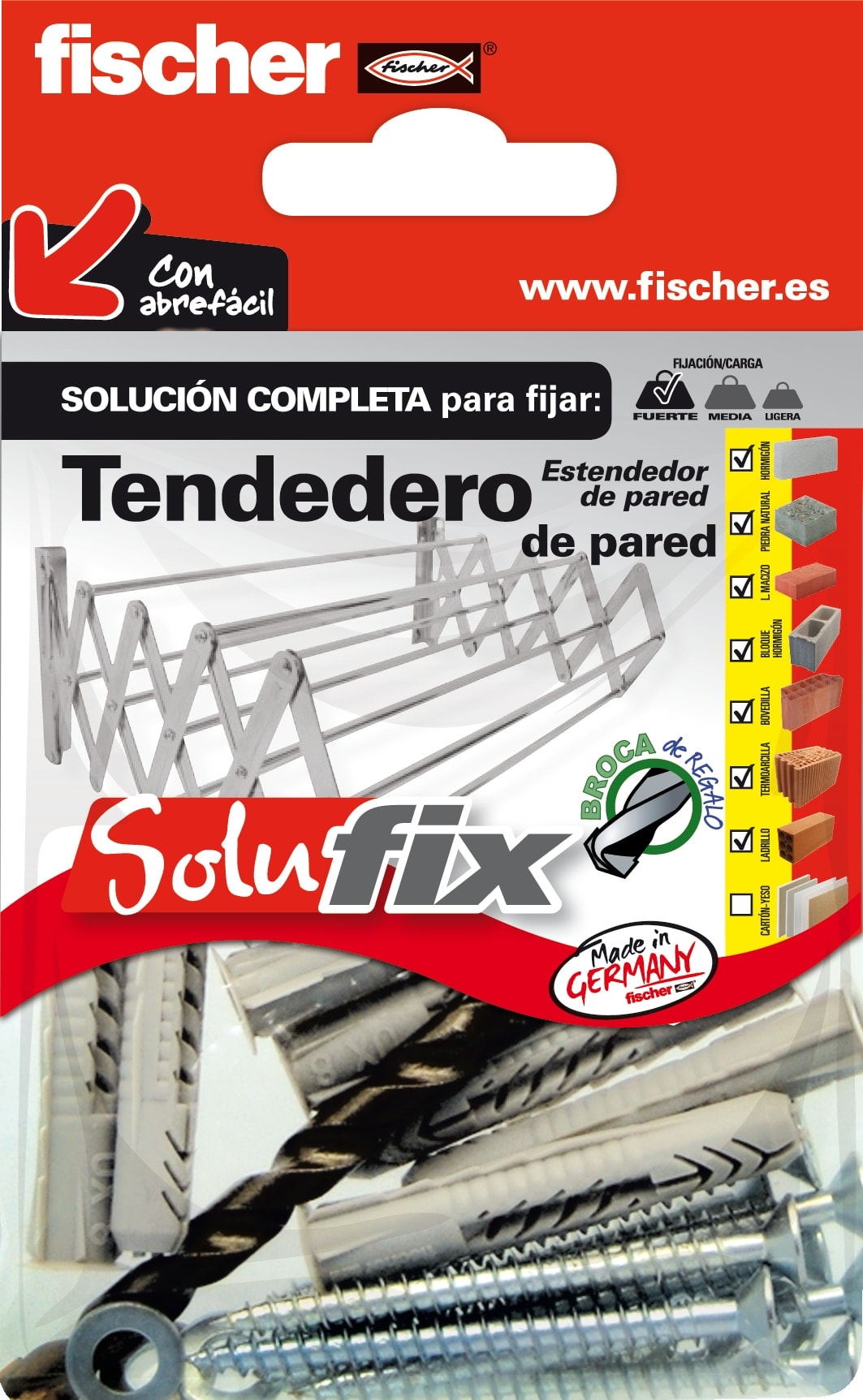 FISCHER - Kit Fijación Tendedero Pared-Techo Solufix. - Image 1