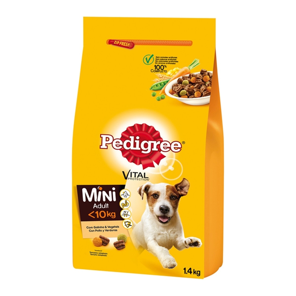 Pedigree - Pienso para perros adultos pequeños Pedigree Vital Protection pollo y verduras 1,4 kg. - Image 1