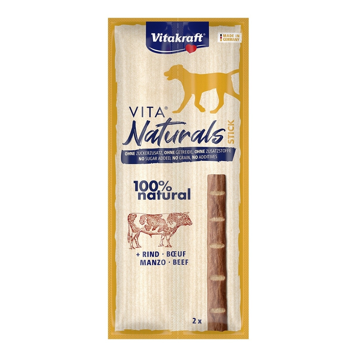 Vitakraft - Snack para perros adultos Vitakraft Vita Naturals ternera 2 sticks. - Image 1