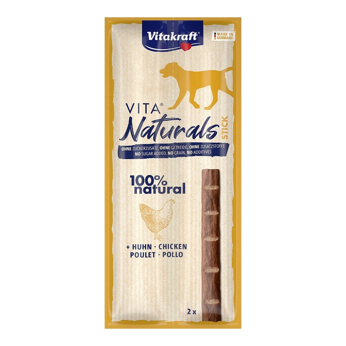 Vitakraft - Snack para perros adultos Vitakraft Vita Naturals pollo 2 sticks. - Image 1