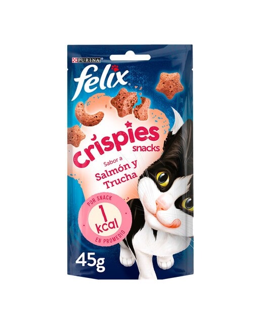 Felix - Snack para gatos adultos Félix Crispies salmón y trucha. - Image 1