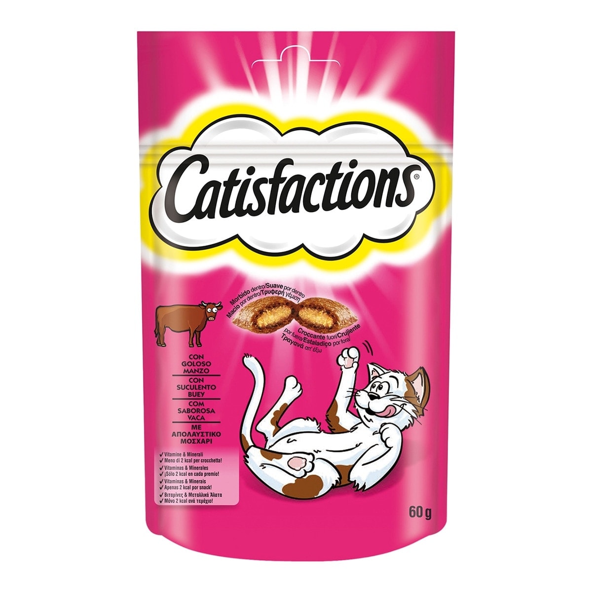 Catisfactions - Snack para gatos adultos Catisfactions buey 60 g. - Image 1
