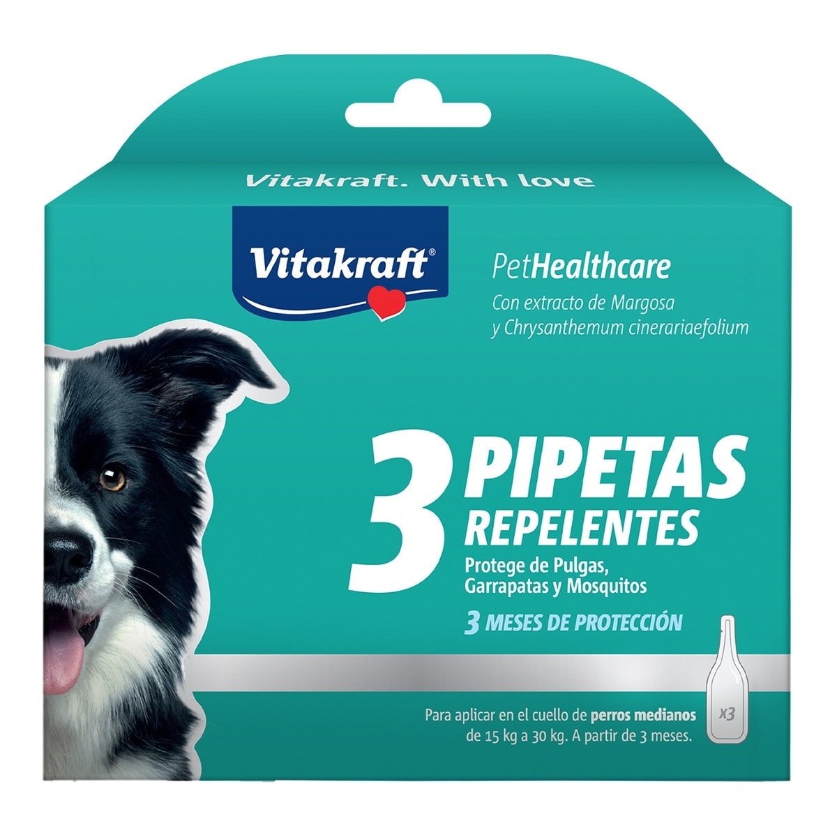 Vitakraft - Pipetas repelentes Vitakraft para perros medianos Biocida 3 uds. - Image 1