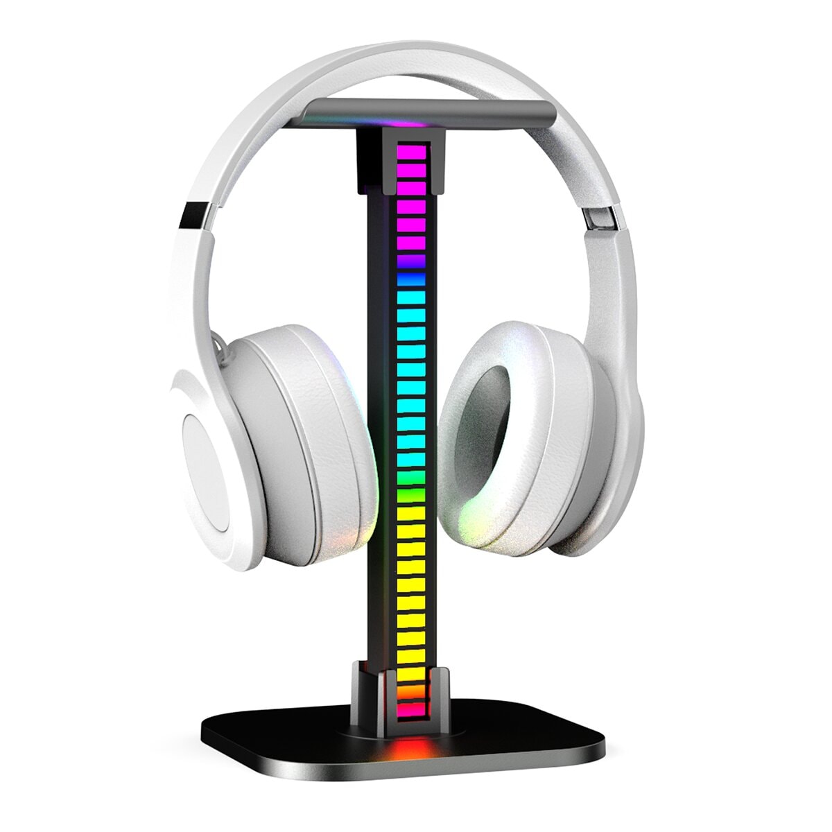 XANLITE - Soporte para auriculares con barra de luz led rgb digital recargable usb music sync display 12 pcs Xanlite. - Image 1