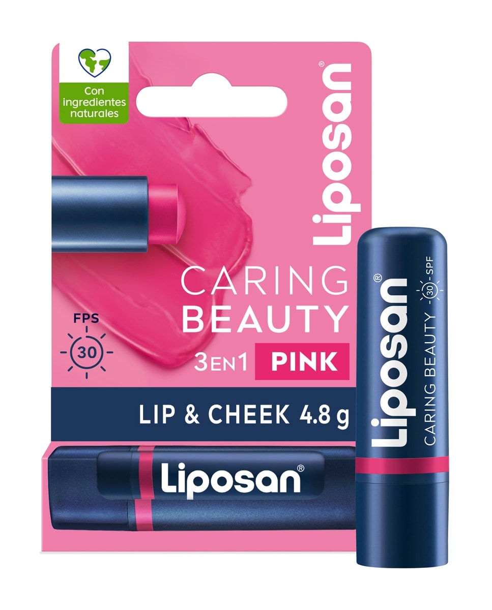 Liposan - Bálsamo 3 En 1 Labios Y Mejillas Caring Beauty Intenso Spf30 4,8 Gr Liposan. - Image 1