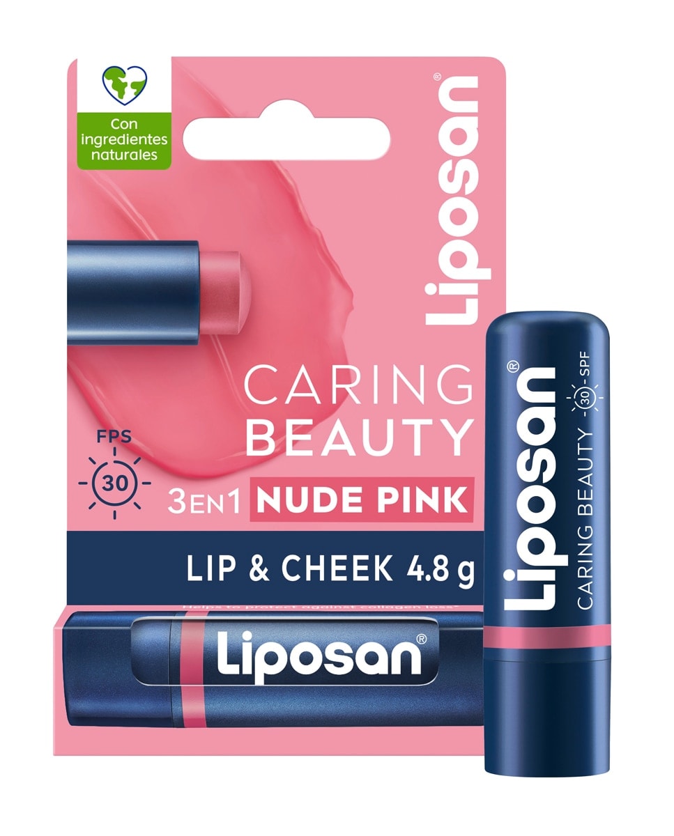 Liposan - Bálsamo 3 En 1 Labios Y Mejillas Caring Beauty Intenso Spf30 4,8 Gr Liposan. - Image 1