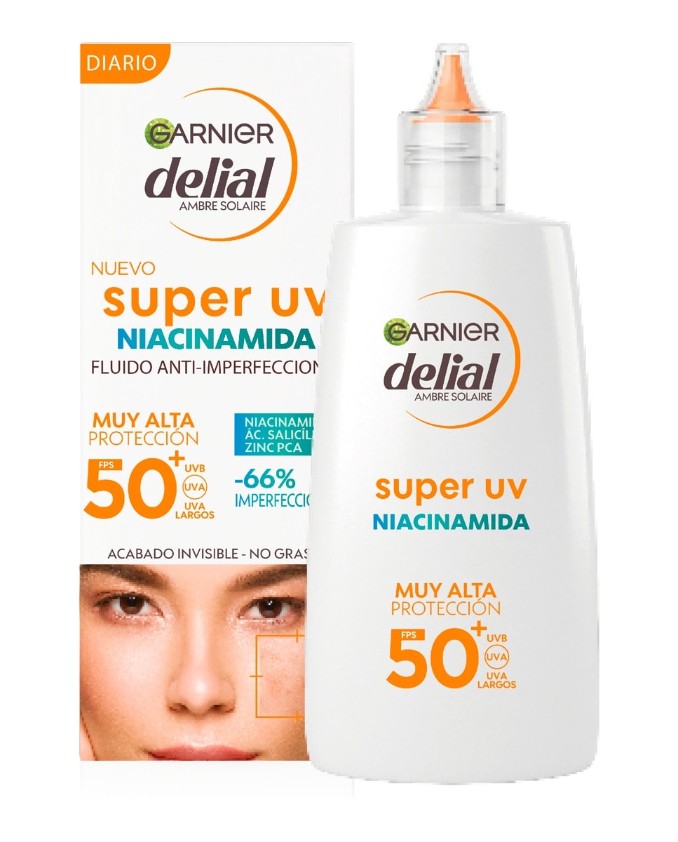 DELIAL - Crema Fluida Diaria Anti-Imperfecciones Super UV Niacinamida FPS50+ 40 ml Delial. - Image 1