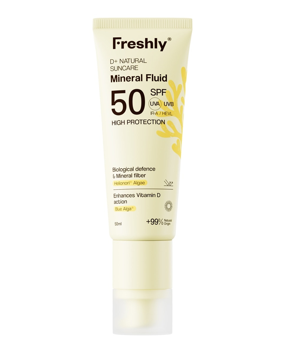 Freshly Cosmetics - Fotoprotector natural facial SPF 50 D+ Natural Suncare Mineral Fluid 50 ml Freshly Cosmetics. - Image 1