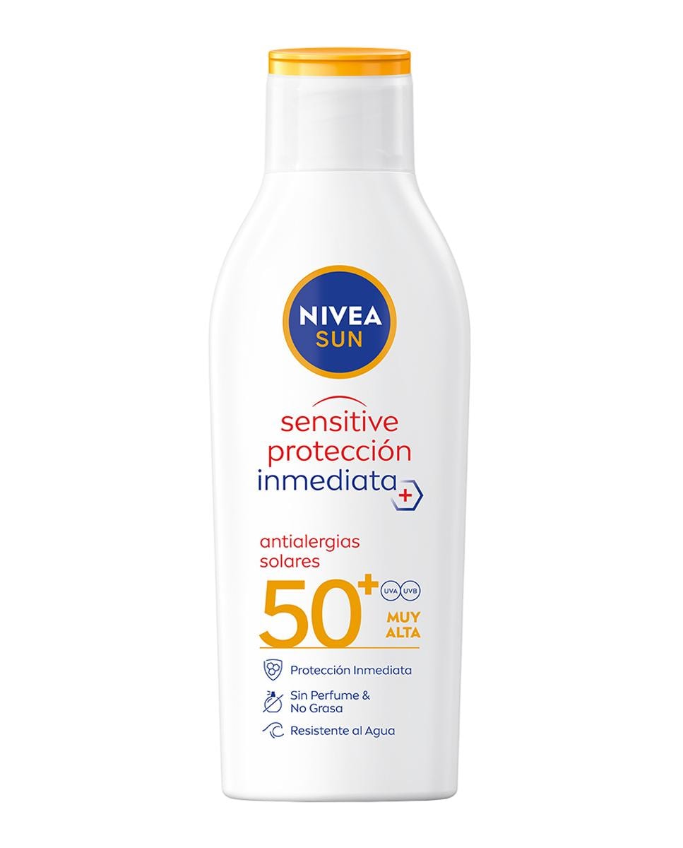 NIVEA - Loción Sensitive Antialergias Solares Adultos Piel sensible FP 50+ 200 ml Nivea. - Image 1