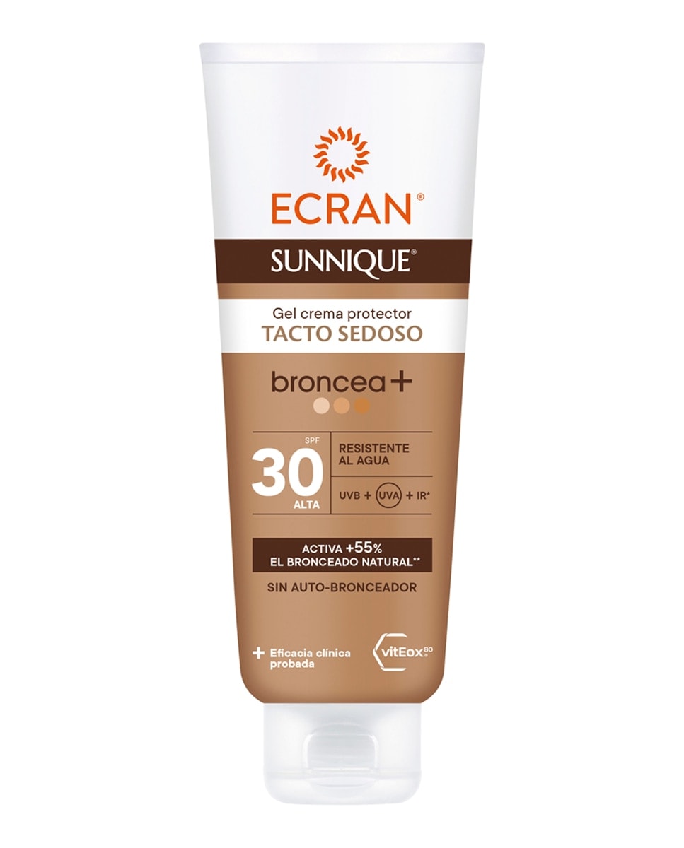 Ecran - Gel Crema Tacto Sedoso Fps 30 Sunnique Broncea+ 250 ml Ecran. - Image 1