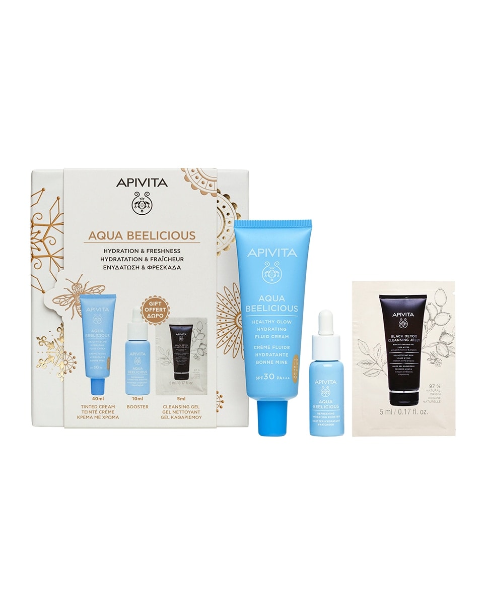 Apivita - Estuche De Regalo Aqua Beelicious Crema Fluida Iluminadora Hidrantante Spf 30 Con Color Apivita. - Image 1