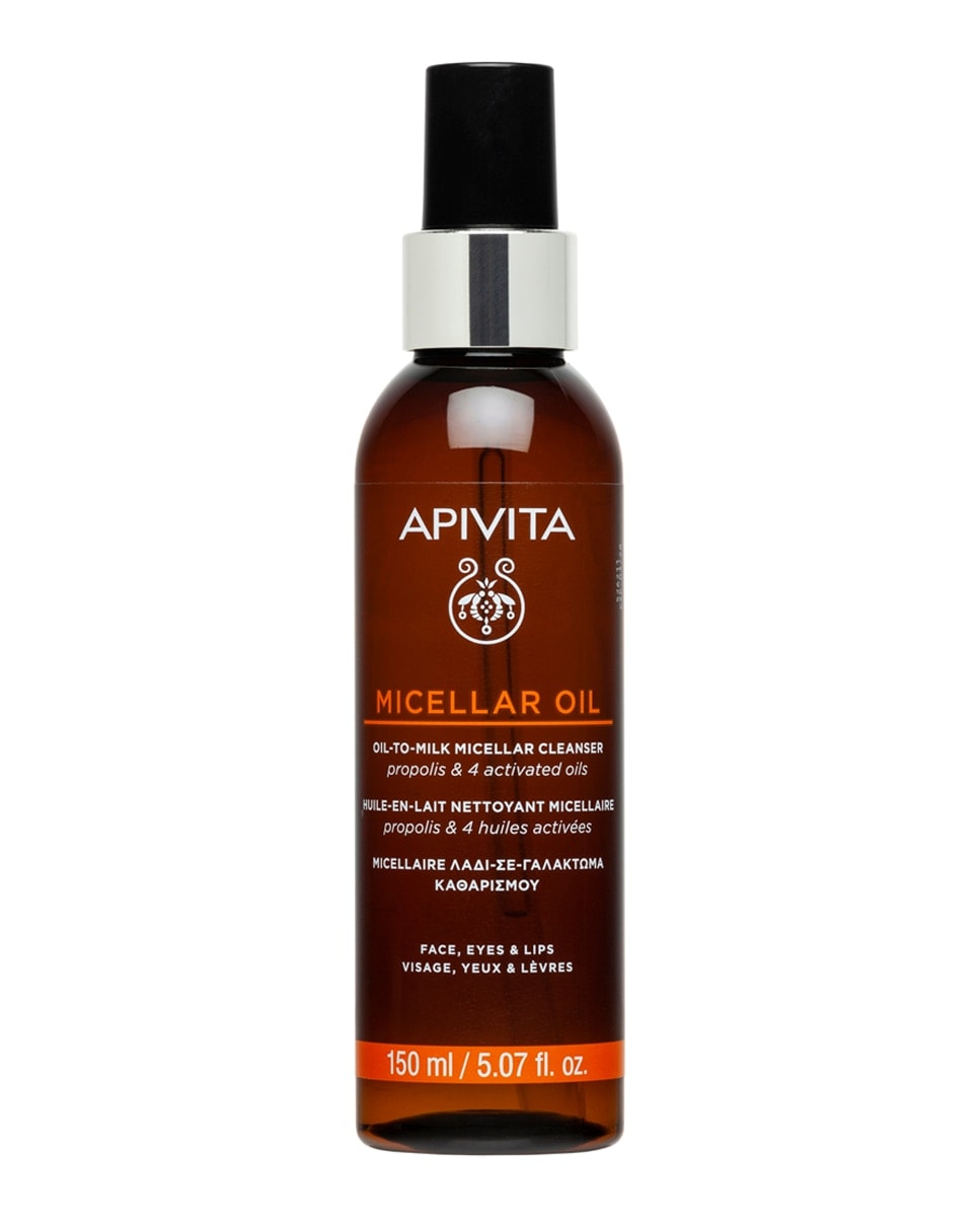 Apivita - Limpiador micelar aceite-en-leche rostro, ojos y labios 150 ml Apivita. - Image 1