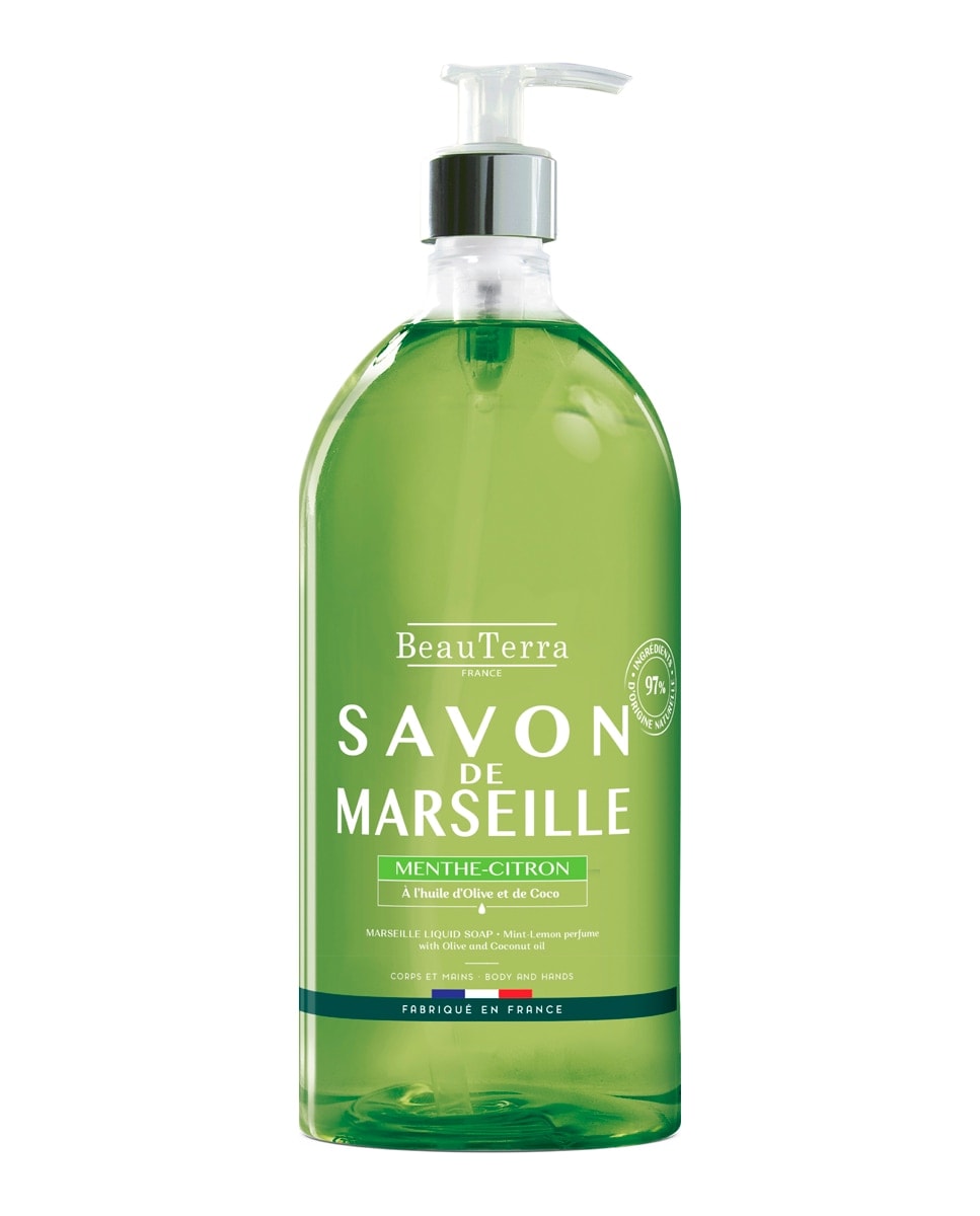 Beauterra - Jabón Marsella Menta Limón 1 l Beauterra. - Image 1