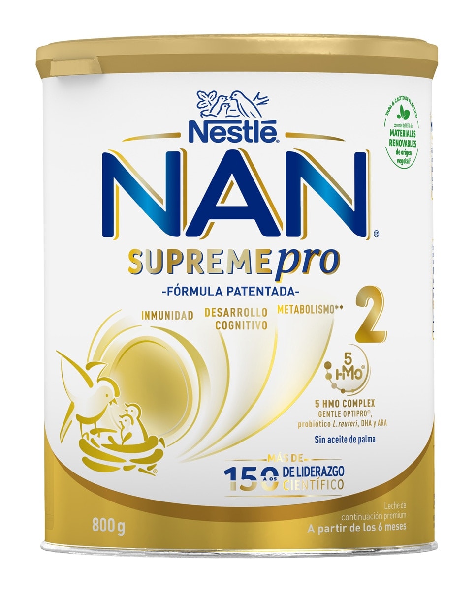NESTLE - Leche de continuación Nan Supreme Pro 2 en polvo Premium 6 a 12 meses 800 g Nestlé. - Image 1
