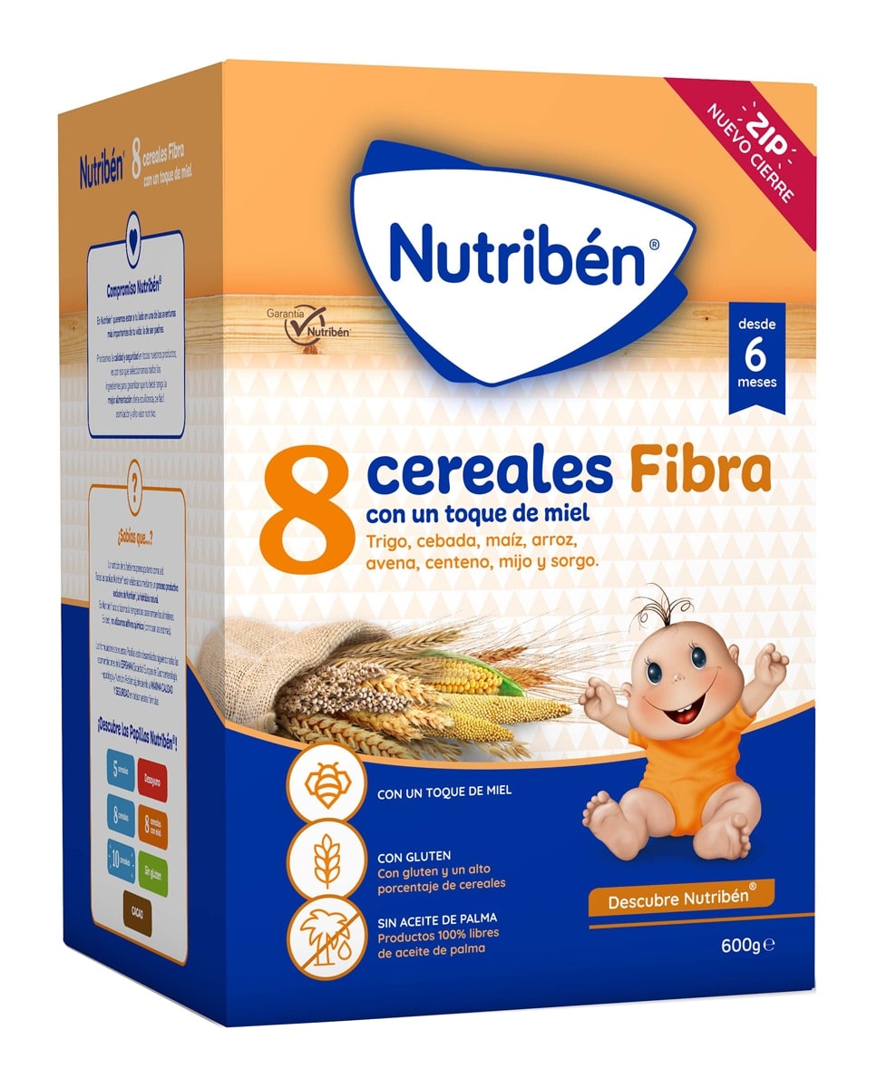 Nutribén® - Papilla de 8 cereales y miel fibra Nutribén®. - Image 1