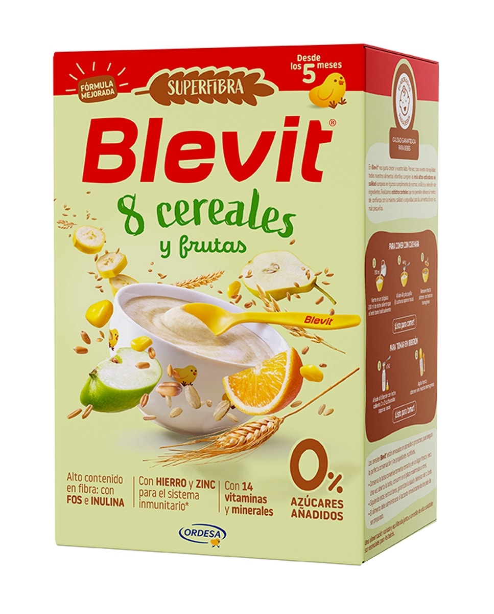 Blevit - Papilla Blevit Sf 8 Cereales y Frutas 500 g Blevit. - Image 1