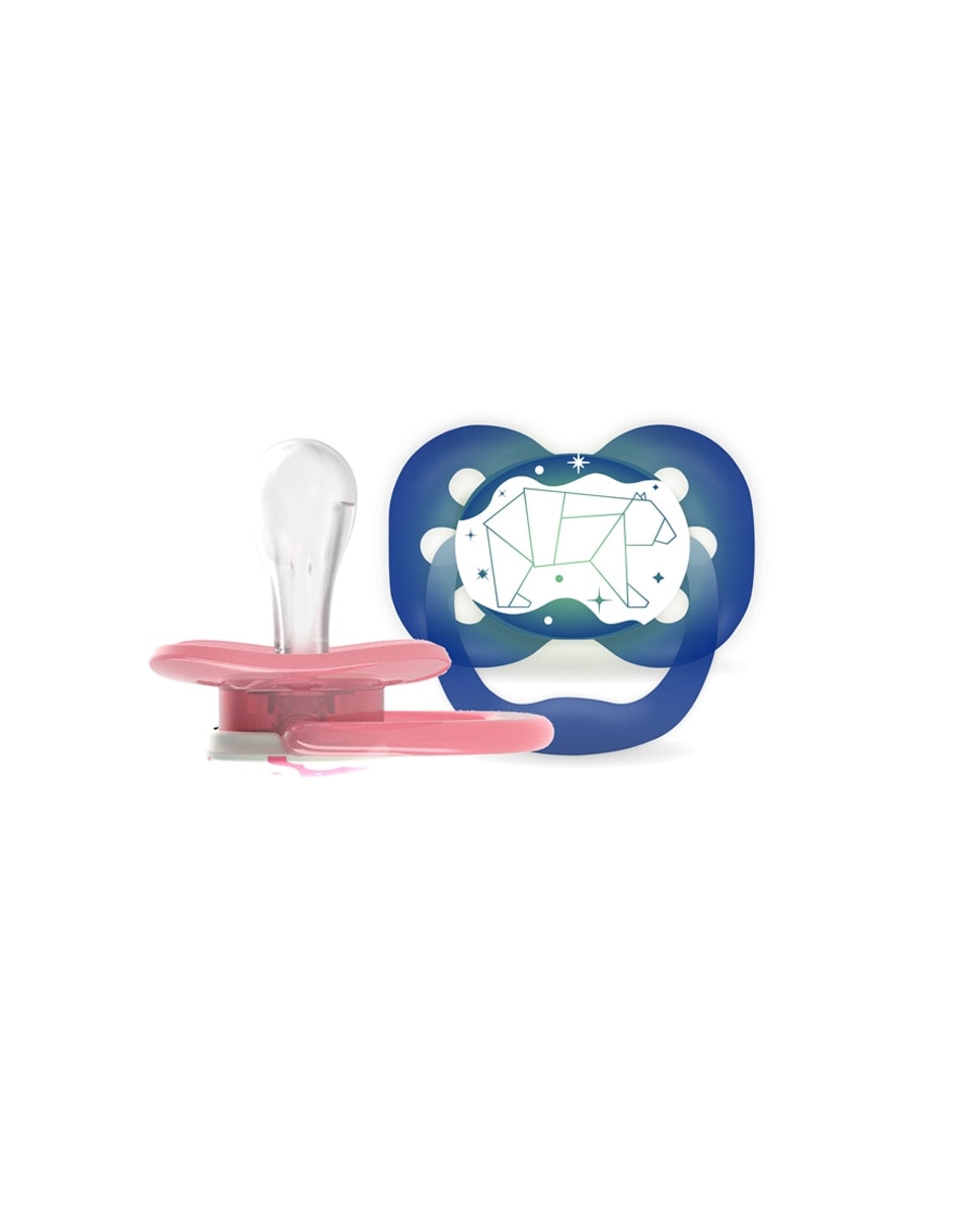 Dr. Brown's - Chupete Dr. Brown's Advantage Reversible Nocturno T1 0-6 Meses. Pack 2 Und. Dr. Brown's. - Image 1