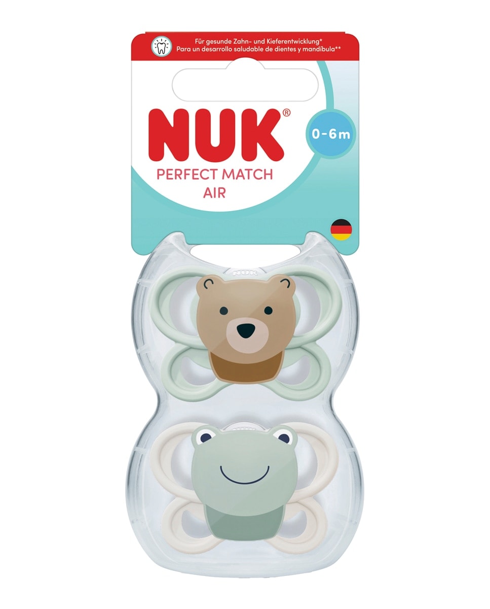 Nuk - Chupete Perfect Match Air Silic. T1 0-6M "Zorro-Oso" (2 Uds) Nuk. - Image 1