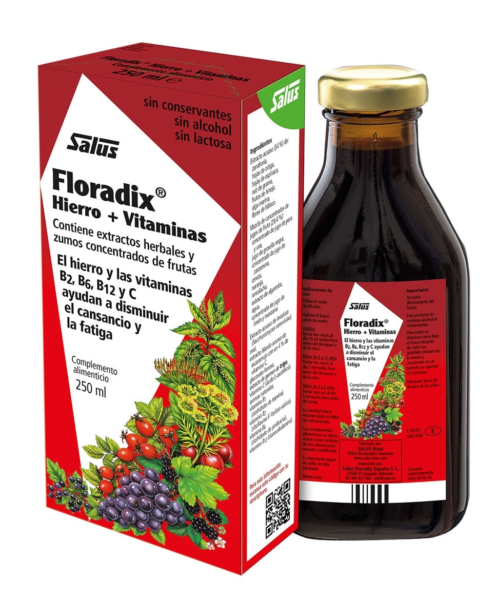 Floradix - Formulación líquida de Hierro + Vitaminas 250 ml Floradix. - Image 1