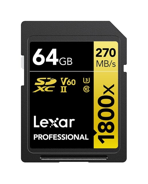Lexar - Tarjeta de memoria Lexar Professional SDXC 64GB 1800x Serie GOLD. - Image 1