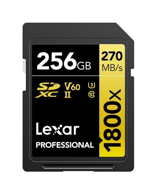 Lexar - Tarjeta de memoria Lexar Professional SDXC 256GB 1800x Serie GOLD. - Image 1