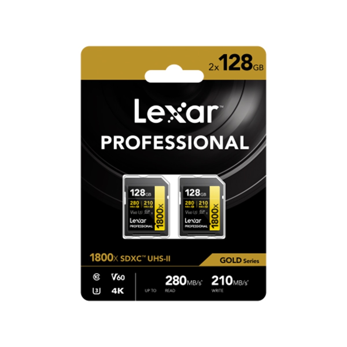 Lexar - Tarjeta de memoria SD Lexar Pro Gold Series UHS-II 128GB pack. - Image 1