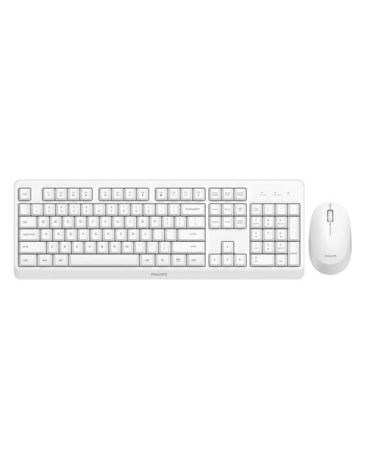 Philips - Combo ratón y teclado inalámbricos Philips SPT6307WL Blanco. - Image 1