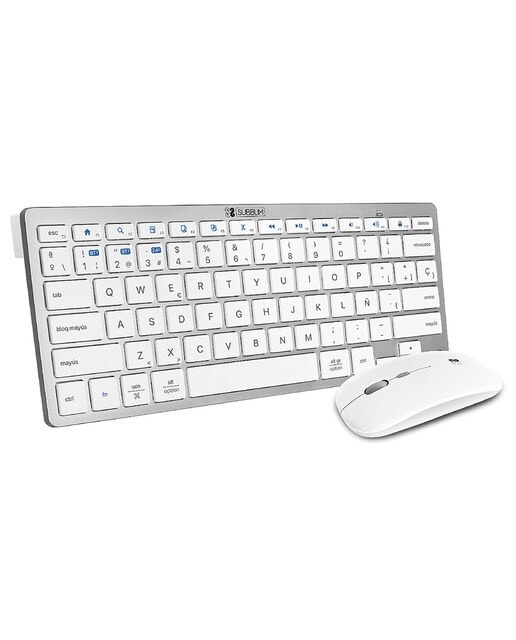 SUBBLIM - Combo de teclado y ratón inalámbricos Subblim Multidispositivo blanco. - Image 1