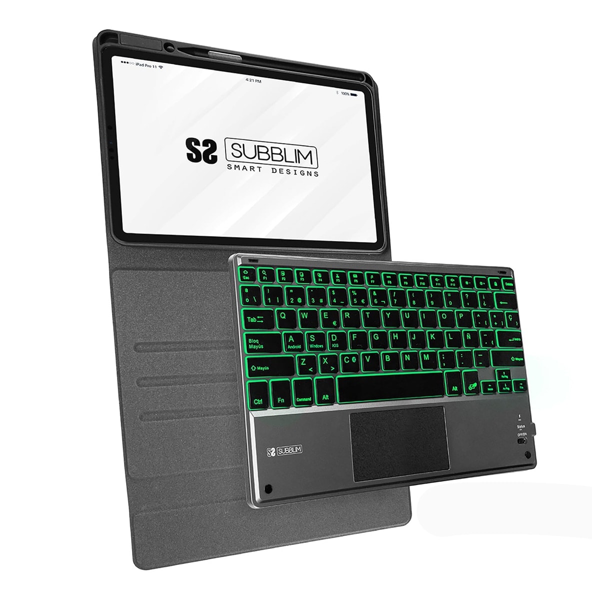 SUBBLIM - Teclado Bluetooth con funda Subblim Keytab Pro para iPad 11" - 10,9". - Image 1