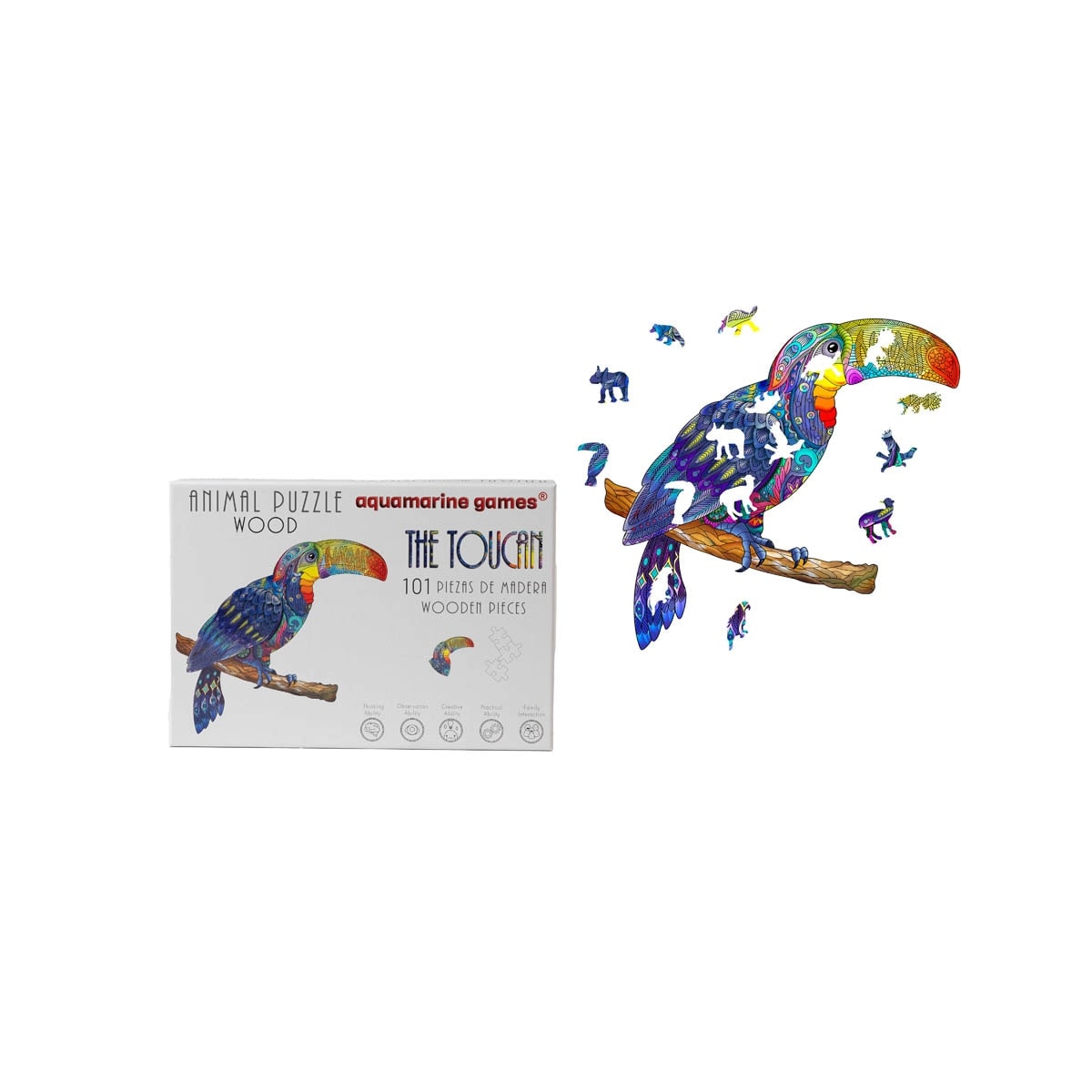 Aquamarine Games - Puzzle de madera Aquamarine Games The Toucan. - Image 1