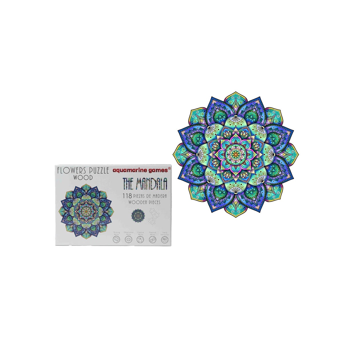 Aquamarine Games - Puzzle de madera Aquamarine Games The Mandala. - Image 1