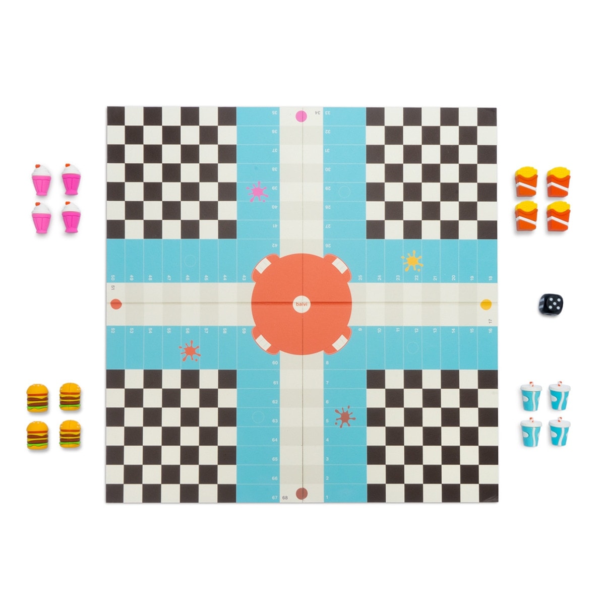 Balvi - Juego de mesa Balvi Ludo's Diner Parchís en versión restaurante de comida rápida. - Image 1