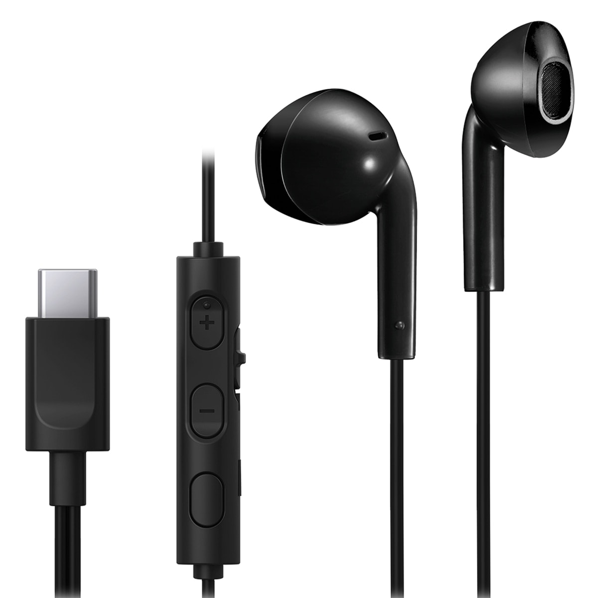 JVC - Auriculares de botón JVC HA-FR17UC Earbuds negros con USB-C. - Image 1