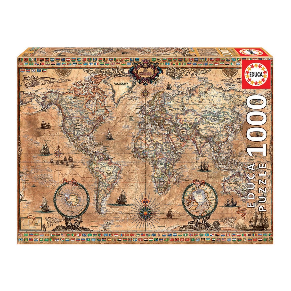 Puzzle 1000 Piezas Antique World Map Educa - Image 1