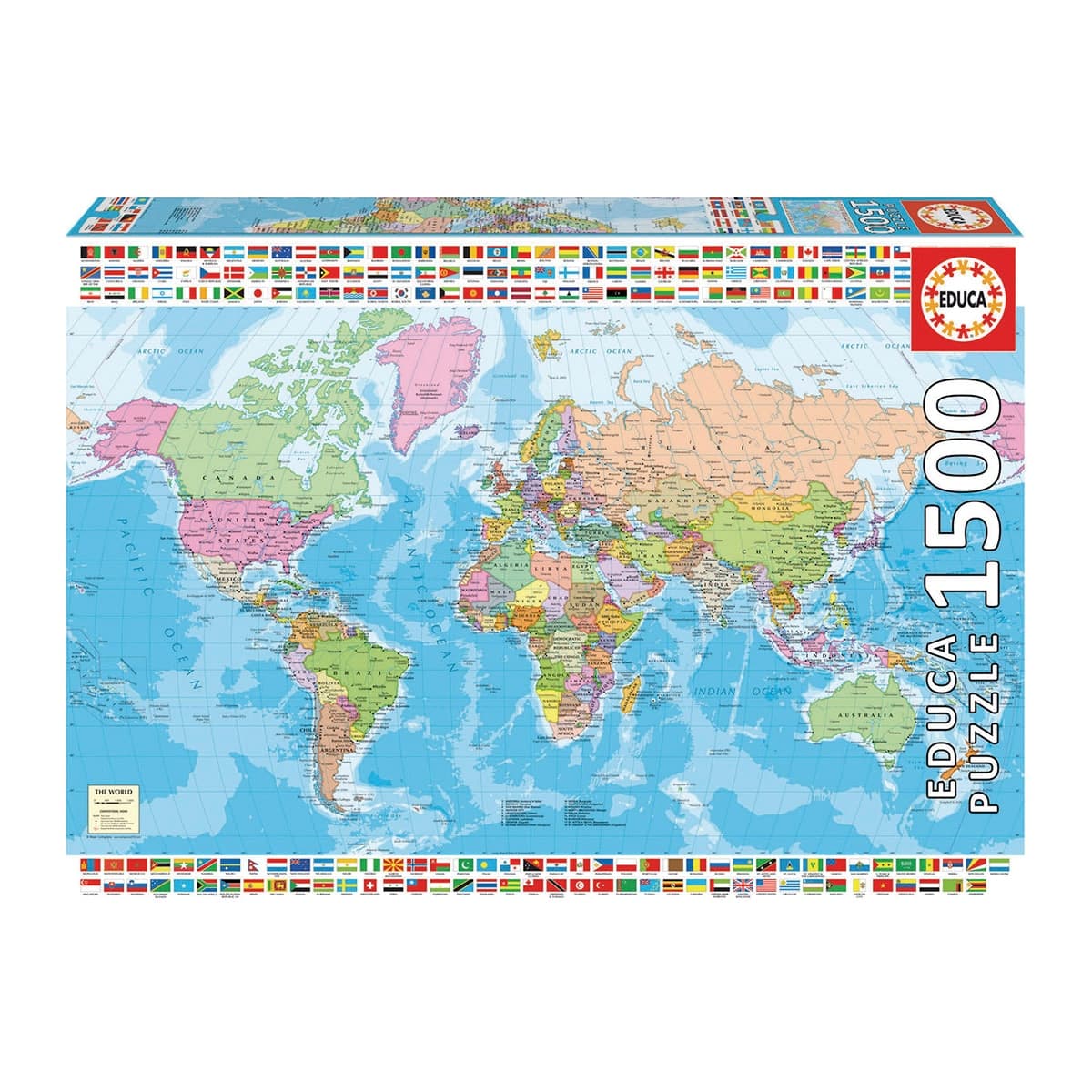 Puzzle 1500 Piezas Political World Map Educa
