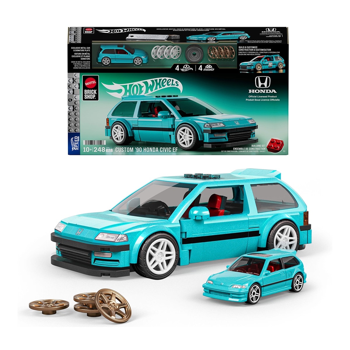 Mattel Brick Shop - Conjunto de Construcción Serie Speed Honda Civic Hot Wheels Mattel. - Image 1