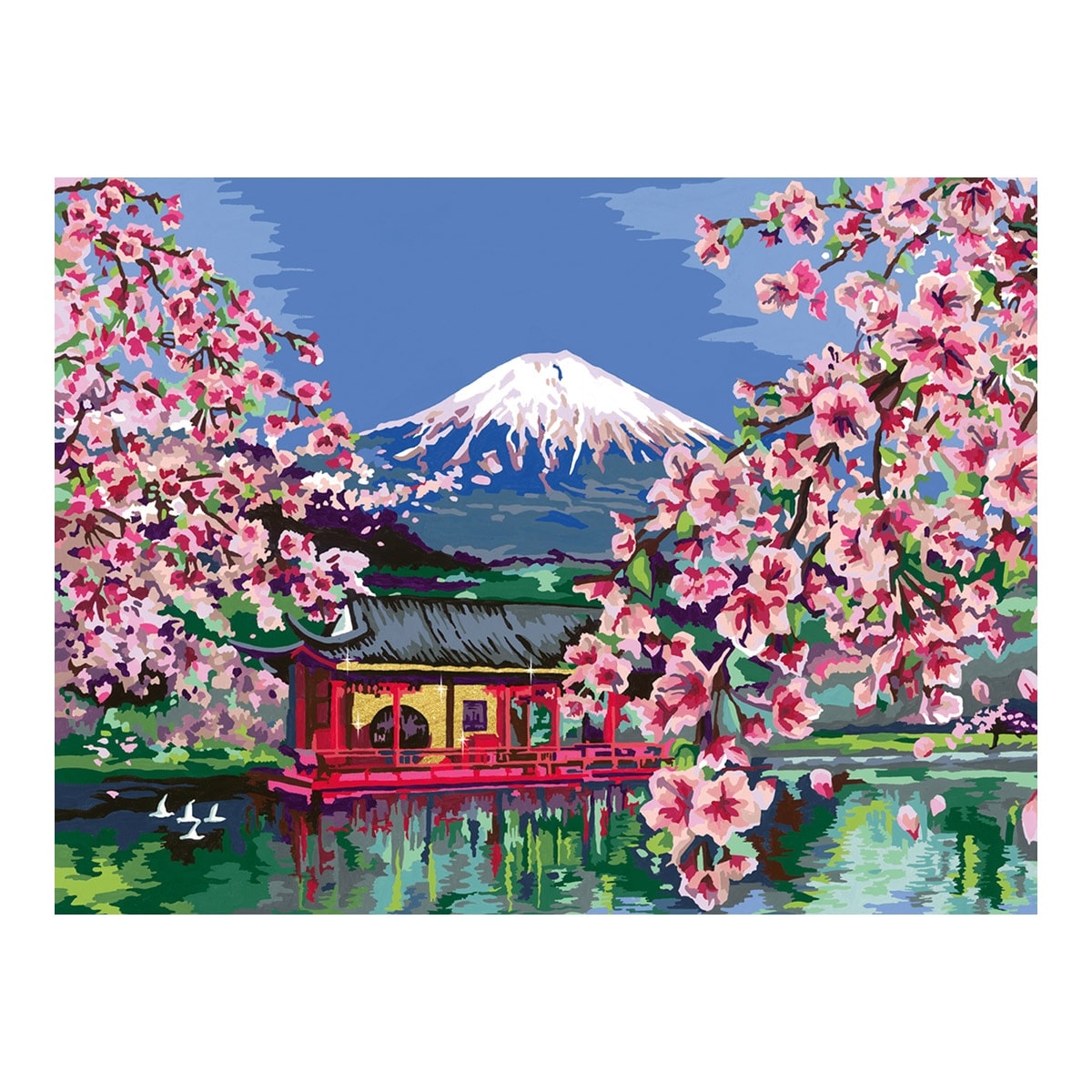 Ravensburger - Juego Pintar Por Números Para Adultos Creart Lienzo Serie B Flor De Cerezo Ravensburger. - Image 1