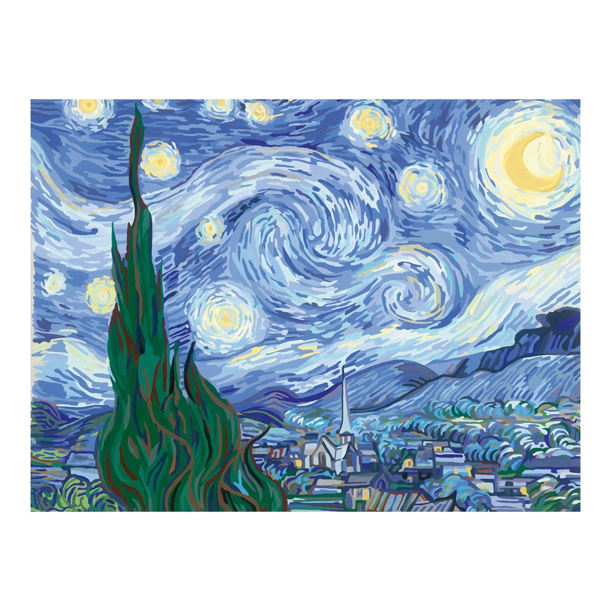 Ravensburger - Juego Pintar Por Números Para Adultos Creart Lienzo Serie B Van Gogh: Noche Estrellada Ravensburger. - Image 1