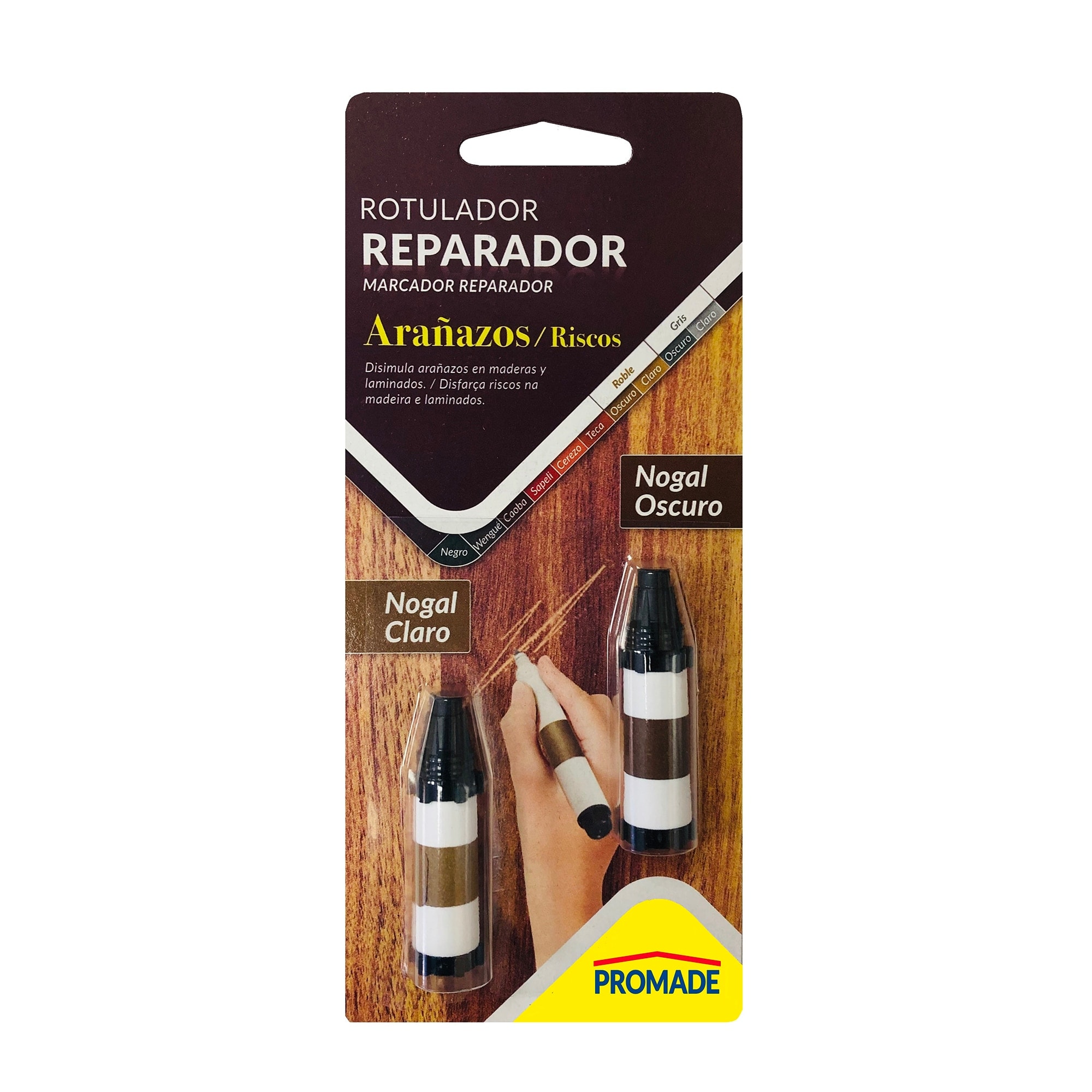 Promade - Rotuladores Retoque Madera Tonos Nogal 1 Claro + 1 Oscuro. - Image 1