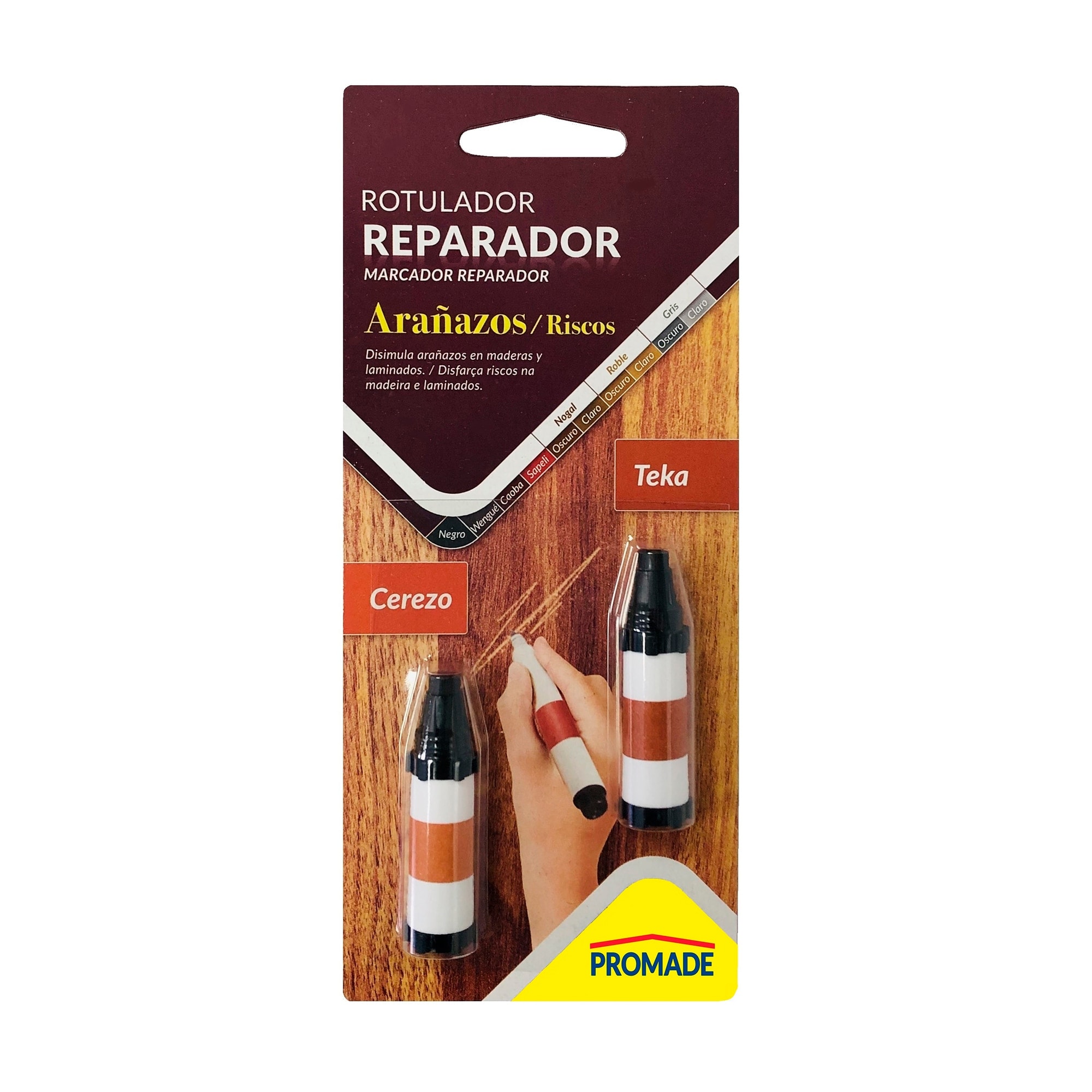 Promade - Rotuladores Retoque Madera Tonos Teka y Cerezo 1 + 1. - Image 1