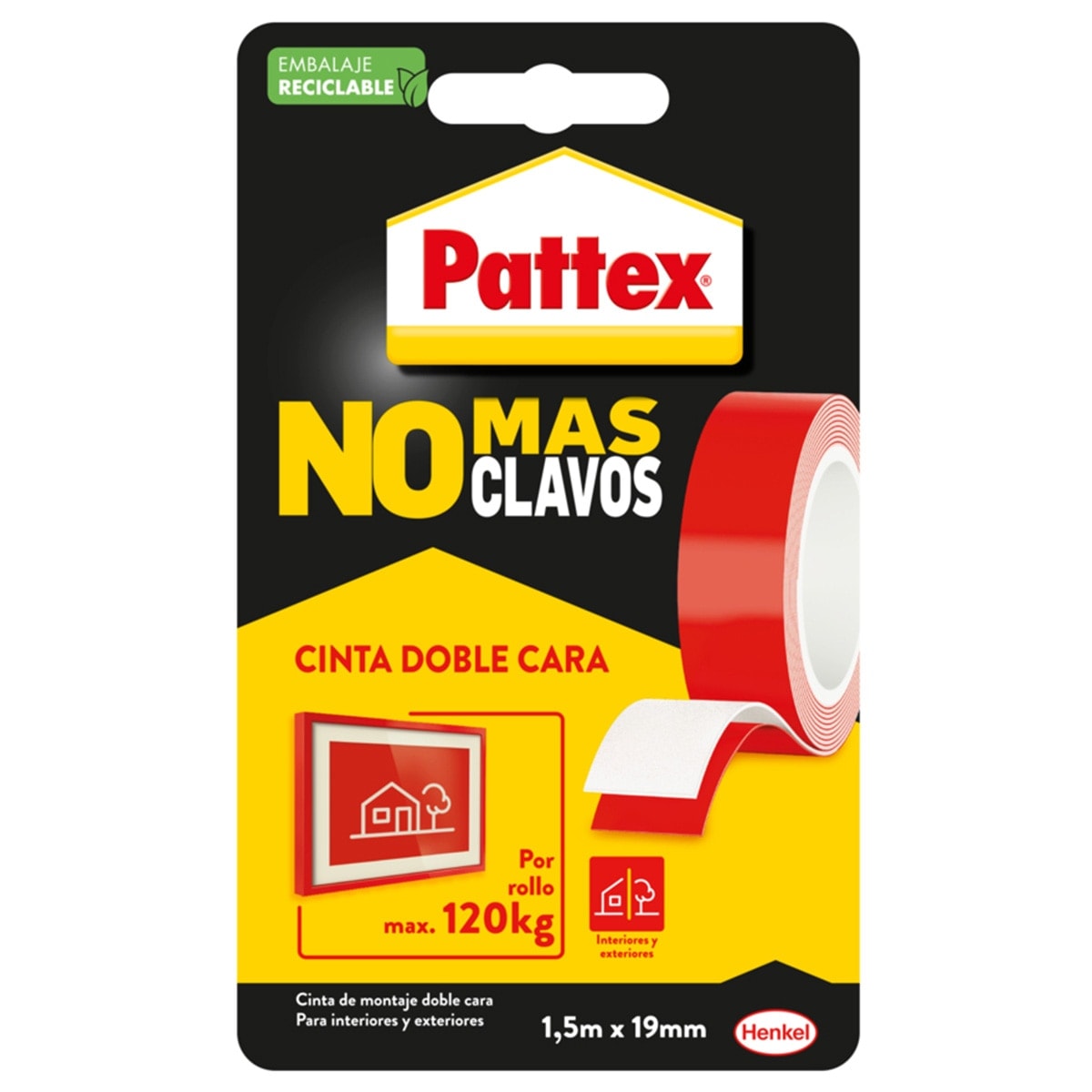 Pattex - Cinta Adhesiva Doble Cara No Más Clavos 1,5 m. - Image 1