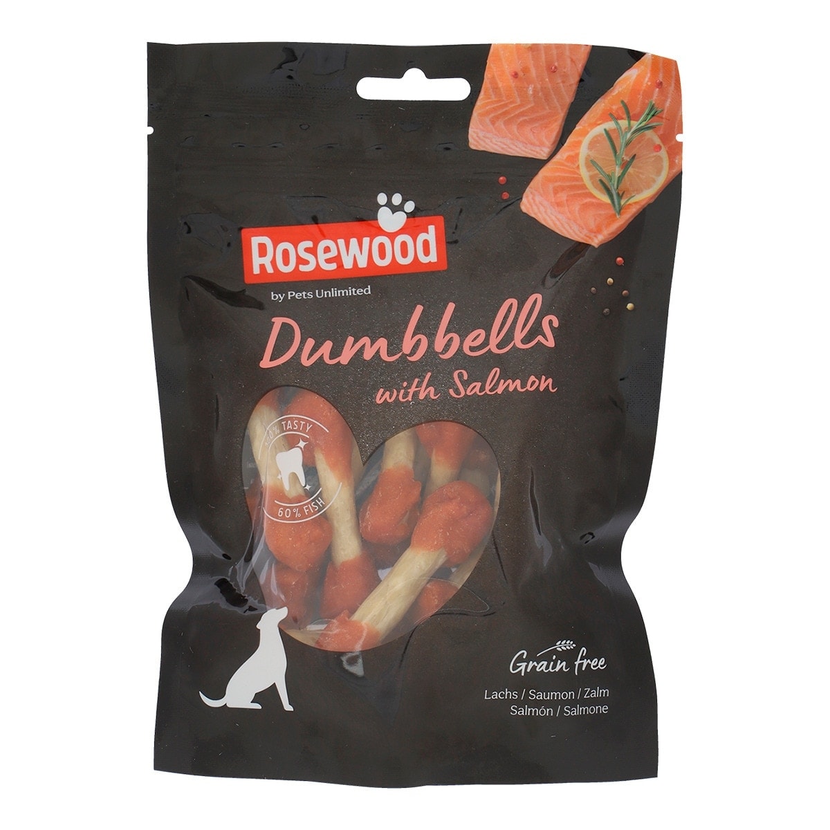 Rosewood - Snack para perros adultos pequeños y medianos Rosewood huesitos grain free salmón 150 g. - Image 1