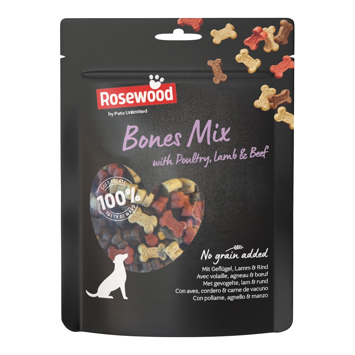 Rosewood - Snack para perros adultos pequeños y medianos Rosewood huesitos mix grain free cordero, res y pollo 150 g. - Image 1
