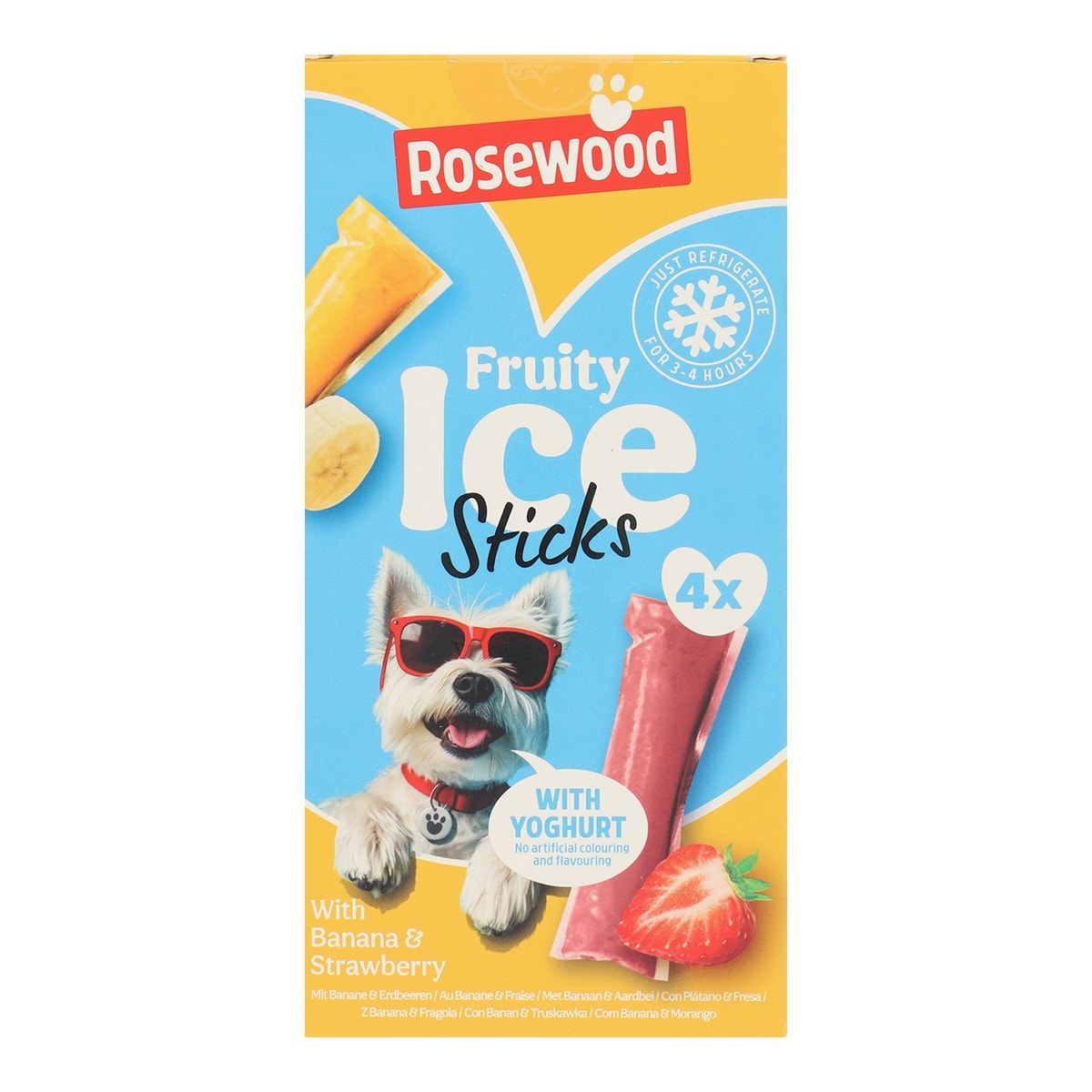 Rosewood - Snack helado para perros adultos con yogur, pollo y frutas 4x40g Rosewood. - Image 1