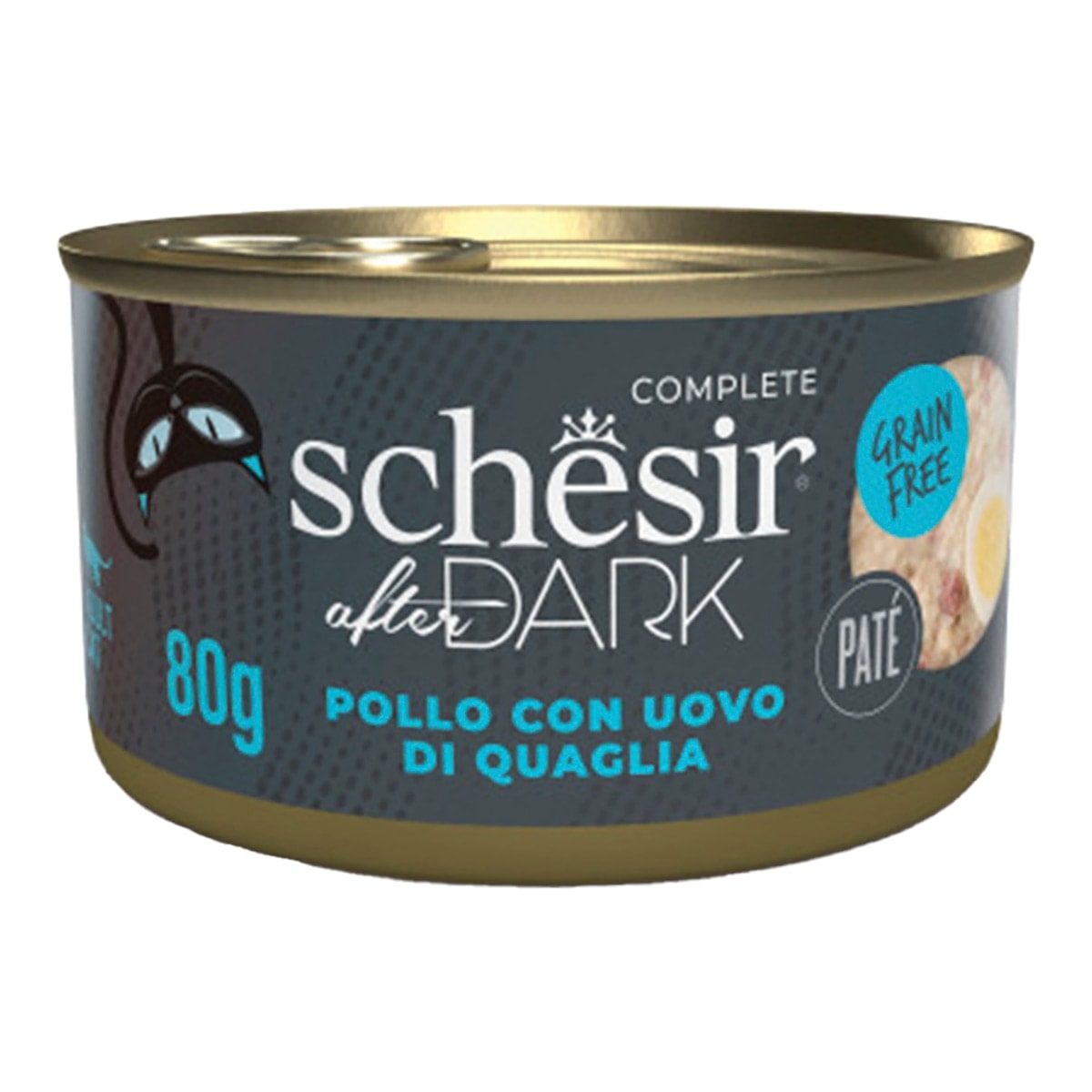 Schesir - Comida húmeda para gatos adultos Schesir After Dark filetes de pollo con huevos de codorniz 80g. - Image 1