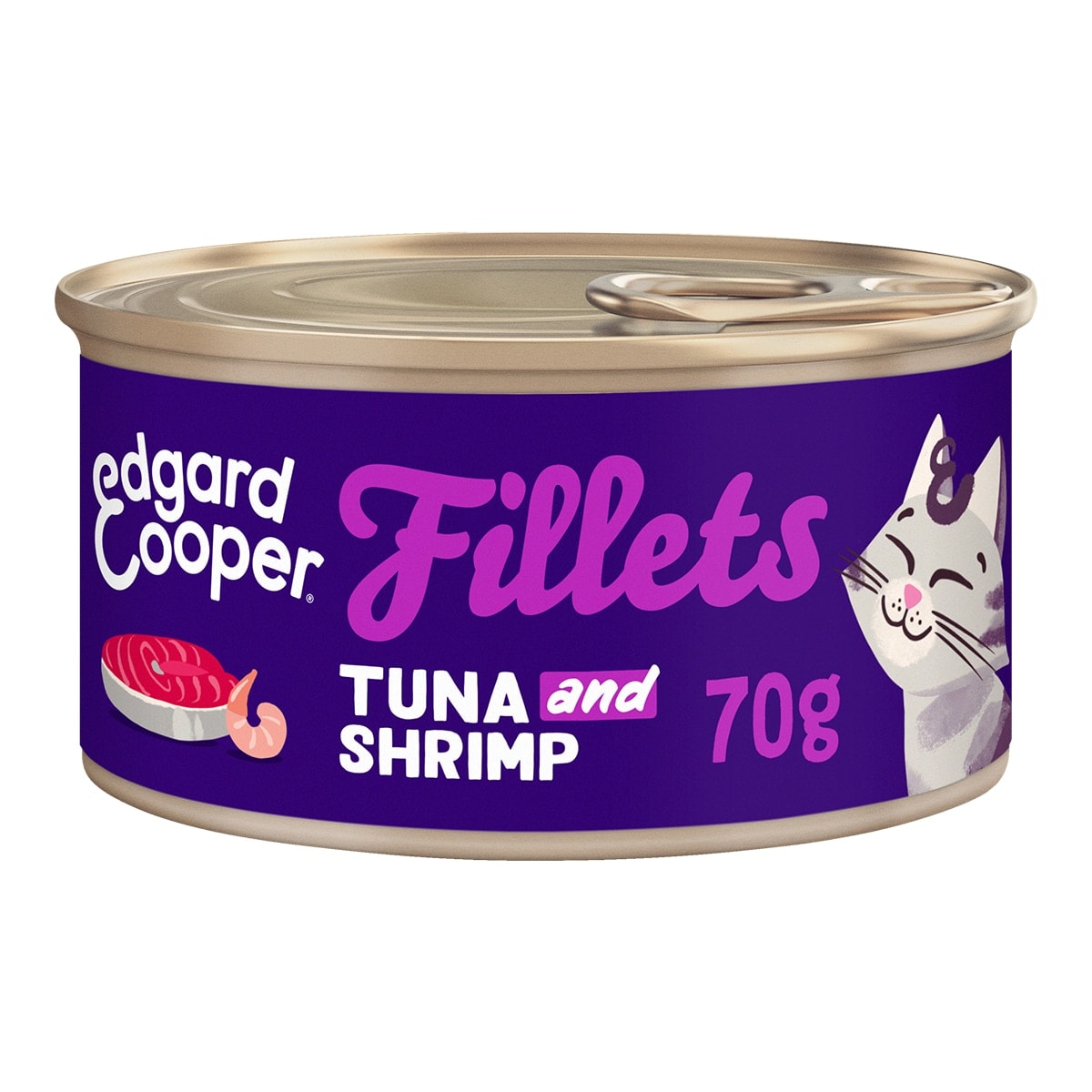 Edgard & Cooper - Comida húmeda para gatos Adultos Edgard & Cooper filetes atún y gambas 70g. - Image 1